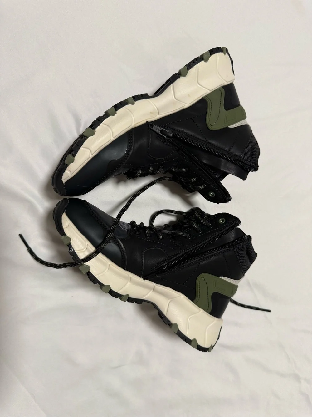 Zara Black and Gray Kids' High-Top Boots